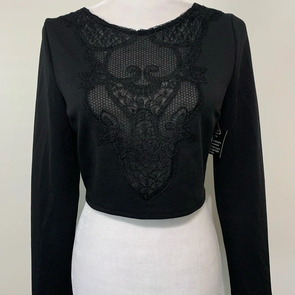 NWT Express Black Lace Top